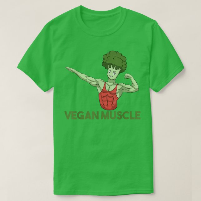 Camiseta Vegan Power Vegetarian Broccoli Bodbuilding (Frente do Design)