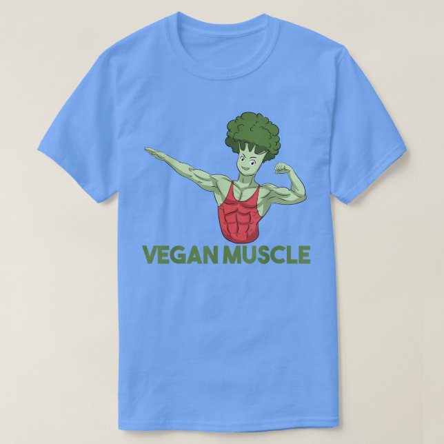 Camiseta Vegan Power Vegetarian Plant Broccoli Bodybuilding (Frente do Design)