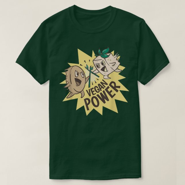 Camiseta Vegan Power Vegetarian Plant Muscle Bodbuilding W (Frente do Design)