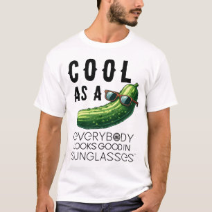 Camiseta Vegan Pun com 'Legal como um Pepino'