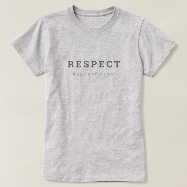 Camiseta Vegan RESPECT Moderna Tipografia Mínima Simples (Frente do Design)