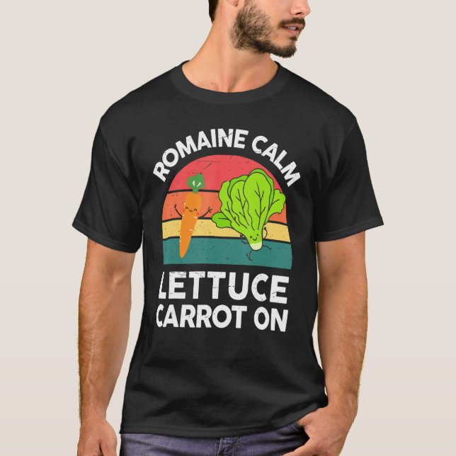 Camiseta Vegan-Shirt Romaine Calm Lettuce Carrot On Funny G (Frente)