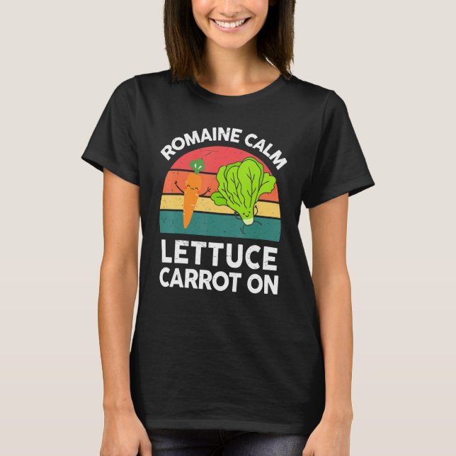 Camiseta Vegan-Shirt Romaine Calm Lettuz Carrot Em G Engraç (Frente)