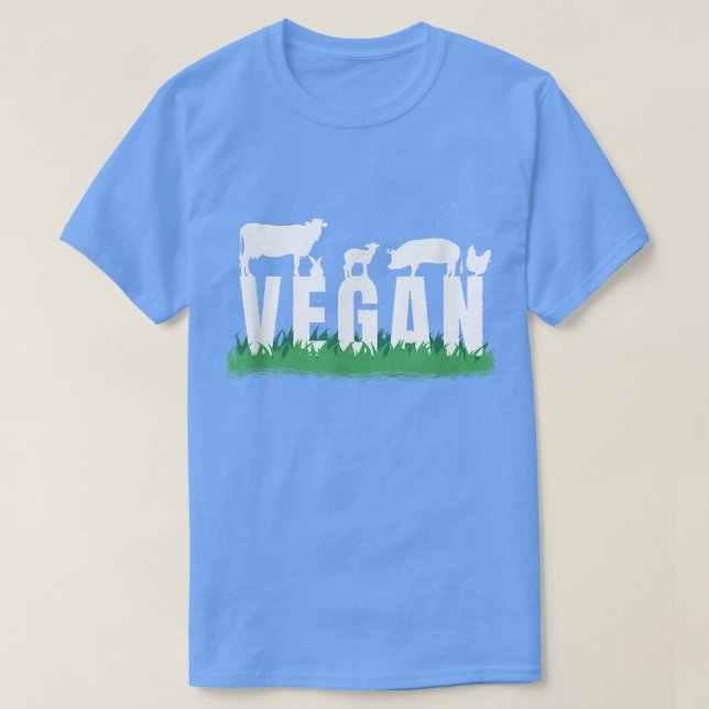 Camiseta Vegan Silhouette Veggie Cow Pig (Frente do Design)