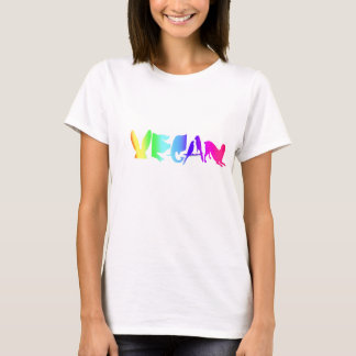 CAMISETA VEGAN SYMBOL RAINBOW SOBRE O TEMPO DAS MULHERES