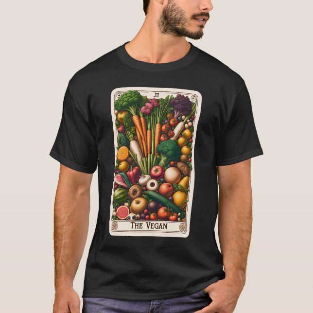 Camiseta Vegan Tarot Card Vegetarian Lover (Frente)