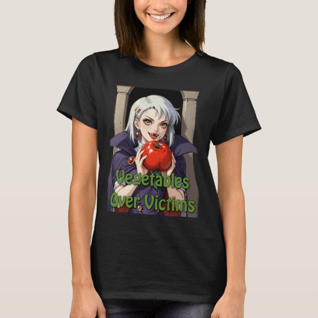 Camiseta Vegan Vampire Funny Plant Based Roupa (Frente)