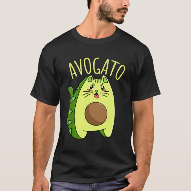 Camiseta Vegan Vegetarian Cat Do Avocado Avogato Cat Owne (Frente)
