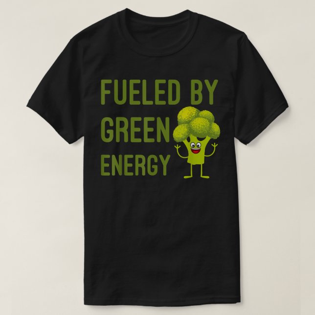 Camiseta Vegan Vegetarian Veggggies Alimentados Por Energia (Frente do Design)