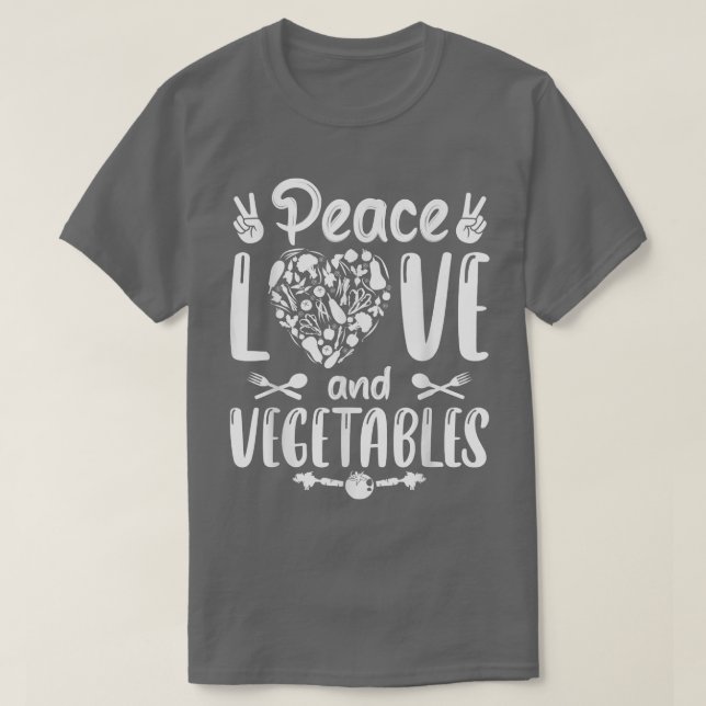 Camiseta Vegan Vegetariano Amor Pela Paz E Vegetais (Frente do Design)