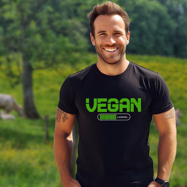 Camiseta Vegan verde simples carregando homens (Criador carregado)