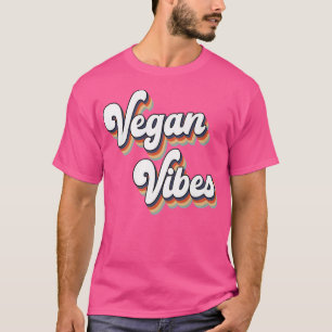Camiseta Vegan Vibes Herbivore Estilo Retro Vegetariano