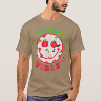 Camiseta Vegan Vibes sorri Face Planta do Dia da Vegetação