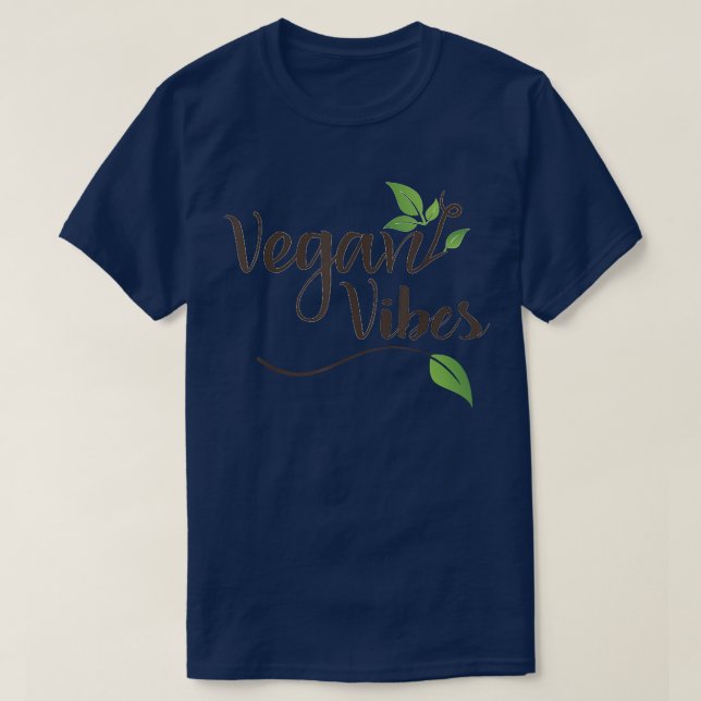 Camiseta Vegan Vibes T Tee Vegetarian Animal Rights Engraça (Frente do Design)