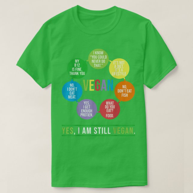 Camiseta Vegan Yes I Am Still Vegan Vegetarians  (Frente do Design)