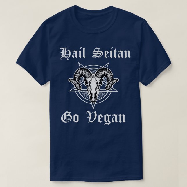 Camiseta Veganestuário Hail Seitan World Vegan mês Vegetal (Frente do Design)