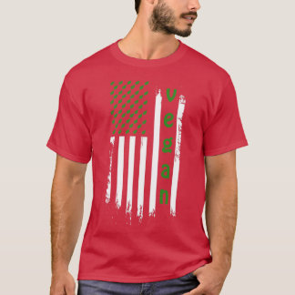 Camiseta Veganismo Estilo de Vida Americano Flag Vegan