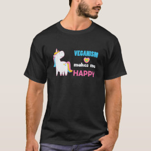 Camiseta Veganismo Me Faz Feliz Diz Uma Ideia de Unicórnio