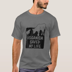 Camiseta Veganismo Salvou Minha Vida Roupas Vegan Engraçada