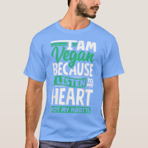 Camiseta Veganismo Vegetariano Eu Sou Vegan Porque Eu Ouço