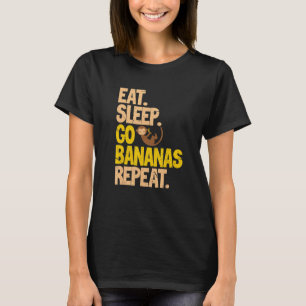 Camiseta Vegano Coma Durma Vá Bananas Repita Vegetariano Ve
