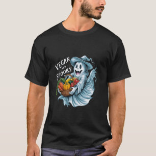 Camiseta Vegano E Assustador Um Fantasma De Halloween Fofo