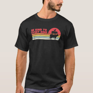 Camiseta Vegano Retro Seja Gentil Com Cada Vaca Porco Galin