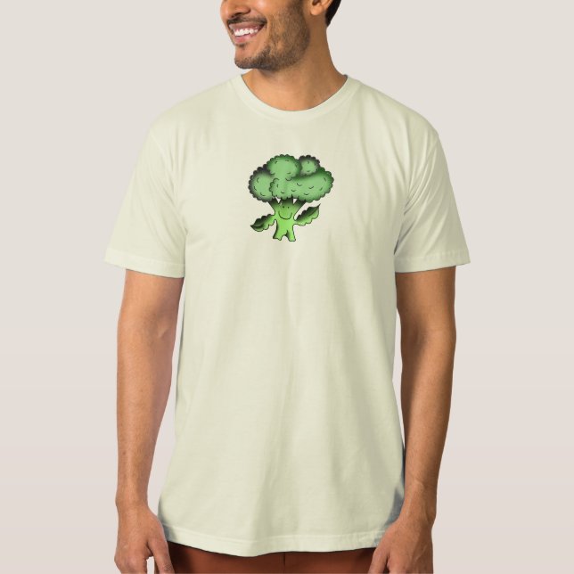 Camiseta vegano tradicional orgânico brócolis (Frente)