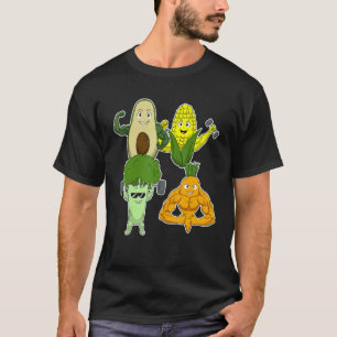 Camiseta Vegano Vegetariano Abacate Milho Bodybuilding Bróc
