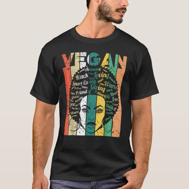 Camiseta Vegans Black History Afro African Prid (Frente)