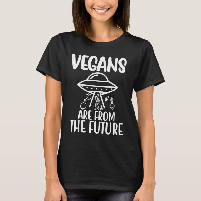 Camiseta Vegans São Do Futuro Vegetariano Que Eu Amo (Frente)