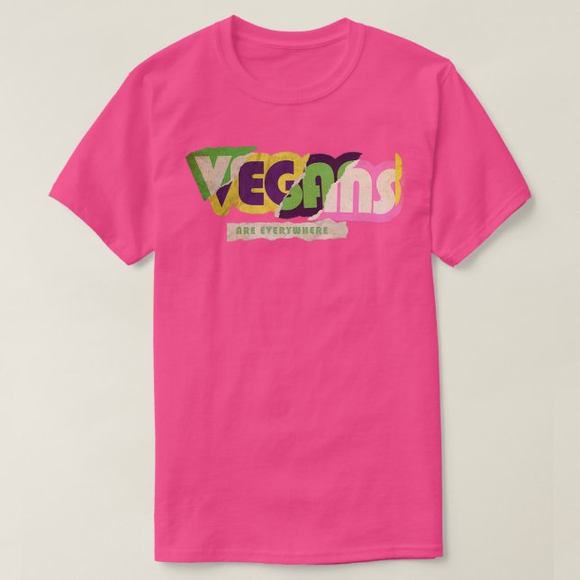 Camiseta Vegans são vegetarianos de todos os lugares (Frente do Design)