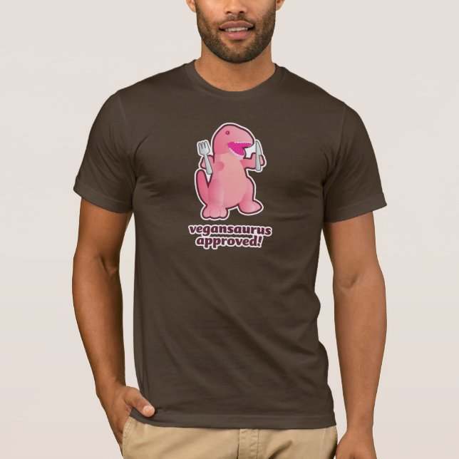 Camiseta vegansaurus aprovado! logotipo (Frente)