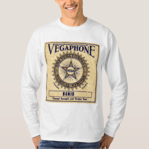 Camiseta Vegaphone amarra o t-shirt longo leve da luva dos