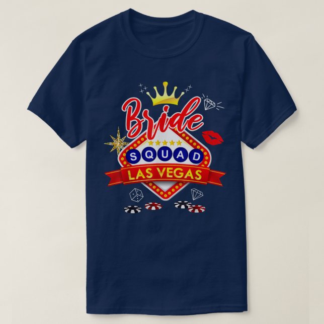 Camiseta Vegas Bride Squad 2022, Married in Vegas Bachelore (Frente do Design)