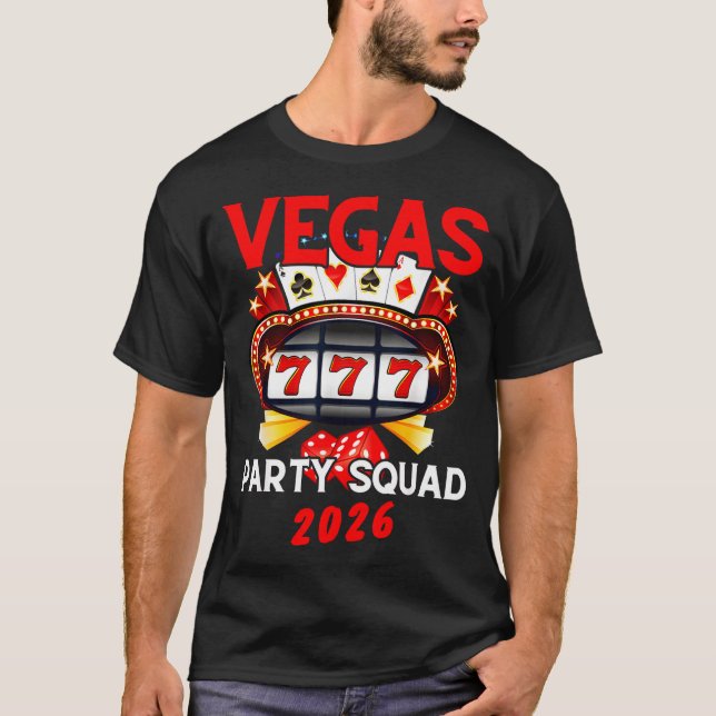 Camiseta Vegas Squad Party 2026 Las Vegas Family Trip Group (Frente)