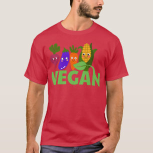 Camiseta Vegetais Kawaii - Dieta Vegetal Baseada em Vegetai