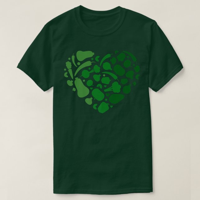 Camiseta Vegetais saudáveis de Comidas vegetais (Frente do Design)