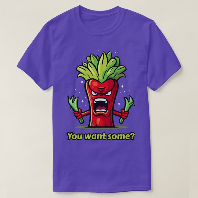 Camiseta Vegetais Vermelhos Irritados de Aipo (Frente do Design)