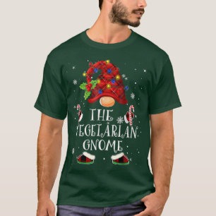 Camiseta Vegetal Gnomo Buffalo Xadrez Árvore de Natal Ligh