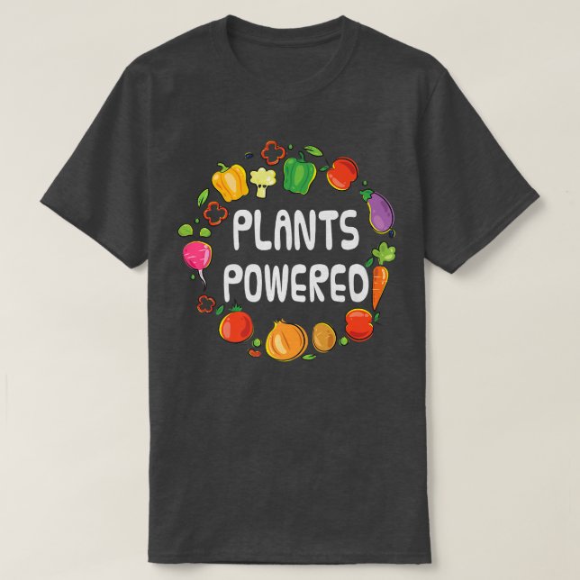 Camiseta Vegetal Powered Vegan Tee Plant-Based Vegetarian M (Frente do Design)
