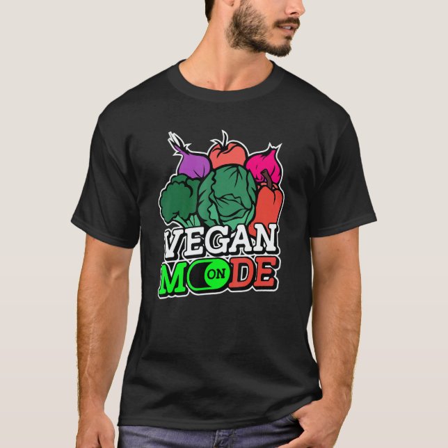Camiseta Vegetarian Vibes Vegan Mode On World Vegetarian Da (Frente)