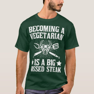 Camiseta Vegetariana é uma carne de bife grande faltada, gr
