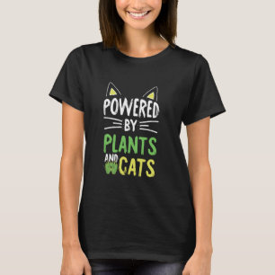 Camiseta Vegetariano Alimentado por Plantas Gato Engraçado