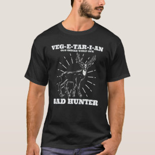 Camiseta Vegetariano Anti Vegano Gíria Antiga Para Caçador