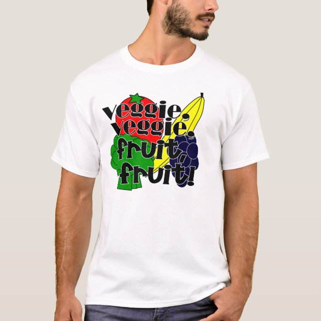Camiseta Vegetariano do vegetariano, fruta da fruta! (Frente)