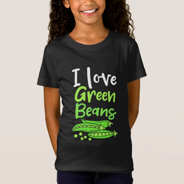 Camiseta Vegetariano Eu Amo Feijão Verde (Frente)