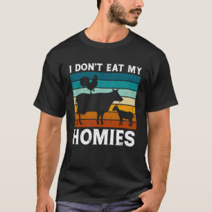 Camiseta Vegetariano Eu não como meu legado Vegan Retro