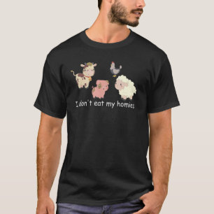 Camiseta Vegetariano Eu não como minhas casas Diversão Vega
