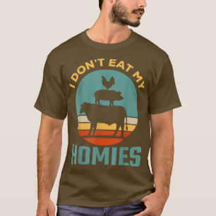 Camiseta Vegetariano Eu Não Como Minhas Casas Engraçado Ret